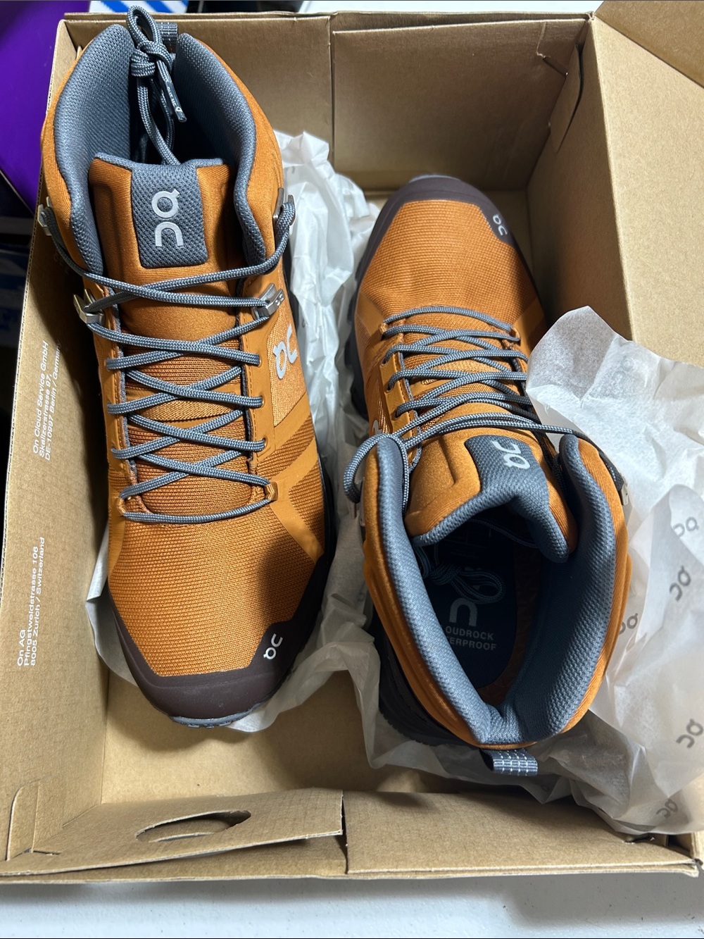 Cloudrock Waterproof Trail Boots in Burnt Orange and Chocolate - Picture 4 of 5
